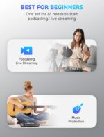 SINWE Podcast Equipment Bundle,Audio Interface with Studio Condenser Microphone for Smartphone & PC,Plug-and-Play Live Sound Card,Perfect for Streaming, Singing, YouTube & Gaming - Image 9