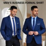 COOFANDY Men's Formal Dress Shirt Hidden Button Front Wrinkle Free Shirt Regular Fit Stretch Business Casual Shirts - Image 4