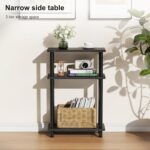 Apicizon Small Narrow Side Table, 3-Tier Skinny End Table with Storage Shelf, Slim Nightstand Bedside Table for Small Spaces, Living Room, Bderoom, Black - Image 5