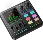 PUPGSIS Gaming Audio Mixer, Audio Interface for PC/Podcast/Streaming, Sound Board with 3.5mm/XLR Mic Input, 48V Phantom Power, Voice Changer, Live Sound Card with DJ Mixer Effects/Bluetooth/4 Channel - Image 2