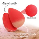 BEAKEY Makeup Sponge Set 5 Pack Micro Porous Low Absorption Soft Latex Free Foundation Beauty Sponges & Blenders for Powder Cream - Image 4