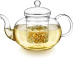 Teabloom Blossoms Glass Teapot – Stovetop and Microwave Safe Borosilicate Glass Teapot with Removable Loose Tea Glass Infuser (32 Oz) - Tea Purist's Choice - Image 2