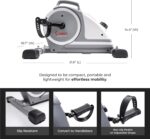 Sunny Health & Fitness Dual Function Under-Desk Bike Trainer, Mini Exercise Machine for Senior Training, Arm/Leg Cardio Cycle Workout, Optional Magnetic, Motorized w/Free SunnyFit App Connection - Image 7
