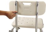Medline Shower Chair for Inside Shower, Heavy Duty, 350 lb Capacity, Adjustable Height, Non-Slip Seat with Padded Armrests & Back, White - Image 9