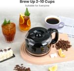 Gevi 10-Cup Coffee Maker with Built-in Burr Grinder, Programmable Timer, 1.5L Water Tank, Reusable Filter & Warming Plate – Drip Coffee Machine for Fresh Ground Coffee - Image 9