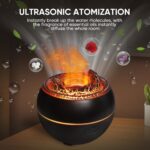Essential Oil Diffuser, Volcano Fire Flame Aromatherapy Diffuser, 360ml Ultrasonic Cool Mist Humidifier, Scent Aroma Diffuser with 7 Colors Light, Timer & Auto Shut-Off for Home, Room (Black) - Image 6
