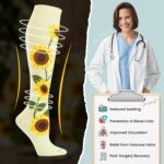 Floral Compression Socks for Women 20-30mmHg Knee High, Best for Ladies, Nurses, Pregnancy, Travel - Image 3