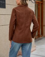 Ladyful Womens Baggy Corduroy Blazer Jacket Dressy Casual Work Suit Jacket Fall Winter Trendy Coat Outerwear - Image 5