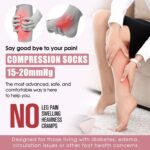 Compression Socks for Women & Men Circulation (6 Pairs) 15-20 mmHg is Best Support for Athletic Running,Nurse - Image 3