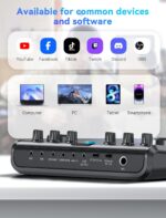 SINWE Podcast Equipment Bundle,Audio Interface with Studio Condenser Microphone for Smartphone & PC,Plug-and-Play Live Sound Card,Perfect for Streaming, Singing, YouTube & Gaming - Image 7