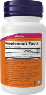 NOW Foods Supplements, Vitamin D-3 5,000 IU, High Potency, Structural Support*, 240 Softgels - Image 3