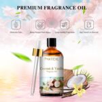 3.38FL.OZ Coconut & Vanilla Fragrance Oils for Aromatherapy, Essential Oils for Diffusers for Home, Perfect for Diffuser, Yoga, DIY Candle and Soap Making - 100ml - Image 4
