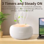 Essential Oil Diffuser, Quiet Humidifier for Bedroom, Timer and Auto-Off, 7 LED Colors Ultrasonic Aromatherapy Mist Diffusers for Large Room Office (Milky White) - Image 5