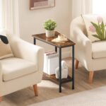 HOOBRO Wedge End Table, Recliner Wedge Side Table with Storage, Industrial Triangle Accent Table for Small Space, Corner, Living Room, Apartment, Rustic Brown BF64BZ01G1 - Image 6