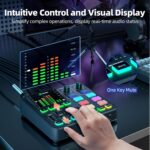 PUPGSIS Gaming Audio Mixer, Audio Interface for PC/Podcast/Streaming, Sound Board with 3.5mm/XLR Mic Input, 48V Phantom Power, Voice Changer, Live Sound Card with DJ Mixer Effects/Bluetooth/4 Channel - Image 7