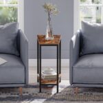 HOOBRO Wedge End Table, Recliner Wedge Side Table with Storage, Industrial Triangle Accent Table for Small Space, Corner, Living Room, Apartment, Rustic Brown BF64BZ01G1 - Image 5