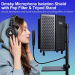 Dmsky Microphone Isolation Shield with Pop Filter & Tripod Stand, Foldable Mic Shield with Triple Sound Insulation, High Density Mic Sound Shield for Recording Studio, Podcasts, Singing, Broadcasting - Image 8
