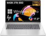 HP 17 Laptop (17.3" FHD Anti-Glare, 64GB RAM, 2TB SSD, AMD Ryzen 5 7430U (> Intel i5-1334U)), Webcam, Long Battery Life, Fast Charge, Numeric Pad, Win 11 Pro w/AI Copilot, Business & Student – Silver - Image 2