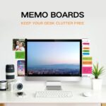 Monitor Memo Boards for Computer, Set of 2 (Left & Right) Multifunction Acrylic Screen Message Reminder Pad Side Panels Phone Holder - Utility Organizer for Office Desktop, Gift of 1 Pack Sticky Notes - Image 3