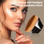 Foundation Makeup Brush Flat Top Kabuki Hexagon Face Blush Liquid Powder Foundation Brush for Blending Liquid, Cream or Flawless Powder Cosmetics with Bonus Protective Case (Black) - Image 3