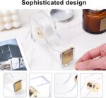 EOOUT Gold Office Supplies Set Desk Accessories, Acrylic Stapler Set Staple Remover, Phone Holder, Tape Holder, Pen Holder, 2 Ballpoint Pen, Scissor, Binder Clips, Ruler, Transparent Glue and Staples. - Image 5