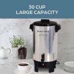 West Bend Coffee Urn Highly-Polished Aluminum Features Automatic Temperature Control with Cup Per Minute Brewing and Easy Clean Up Includes In-Basket Measuring Guide and Ready Light, 30-Cup, Silver - Image 4