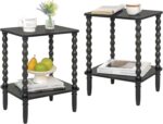 End Tables Set of 2, Small Side Table with Storage Shelf, Nightstands for Bedroom Set of 2 for Living Room, Office and Small Spaces (Black) - Image 2