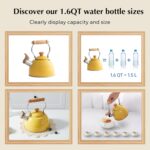 ROCKURWOK Tea Kettle, Tea Pot with Cool Touch Ergonomic Handle, Teapot Food Grade Stainless Steel, Tea Kettle Stovetop, Kettle Teapot, Whistling Tea Kettle, Small Tea Kettle, 1.6 Quart (Yellow) - Image 5
