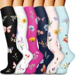Compression Socks for Women & Men Circulation (6 Pairs) 15-20 mmHg is Best Support for Athletic Running,Nurse - Image 2