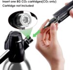 Soda Siphon 1L Premium Sparkling Water Maker - Aluminum Portable Seltzer Machine for Home, Bar, Cocktails, Coffee, Tea,Uses 8g C02 cartridges (Not Included) - Image 4