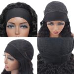 Aiterina Headband Wig Deep Wave 12 Inch Human Hair Headband Wig Curly hair Glueless Human Hair Wigs Machine Made No Lace deep Curly Headband Wigs Natural color - Image 5
