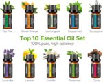 InnoGear Aromatherapy Diffuser & 10 Essential Oils Set, 400ml Diffuser Ultrasonic Diffuser Cool Mist Humidifier with 4 Timers 7 Colors Light Waterless Auto Off for Large Room Office, Dark Wood Grain - Image 7