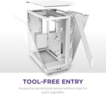 NZXT H6 Flow RGB Mid-Tower Airflow Case with 3 RGB Fans, Panoramic Glass Panels, and Cable Management - White - Image 8