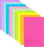9 Pack Lined Sticky Notes 4x6 in Post Sticky Notes with Lines, 9 Bright Colors Large Ruled Post Sticky Colorful Super Sticking Power Memon Pads, for Office, Home, 35 Sheets/Pad - Image 2