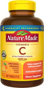 Nature Made Extra Strength Dosage Chewable Vitamin C 1000 mg per serving, Dietary Supplement for Immune Support, 90 Tablets, 45 Day Supply - Image 2