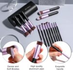 BS-MALL Makeup Brushes Premium Synthetic Foundation Powder Concealers Eye Shadows 14 Pcs Purple for Makeup Beginner or Professional with Travel Case - Image 3