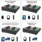 Podcast Equipment Bundle Audio Interface, DJ Mixer, BM-800 Condenser Microphone, Studio Equipment with Mic Arm, Bluetooth for Streaming, Voice Over, Singing, PC - Image 7
