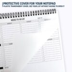 Weekly Planner To Do List Pad - 8.5x11" 52 Sheets Spiral - Desk Notepad with Multiple Sections - Undated Planning Notebook Checklist, Todo Agenda Plan - Image 8
