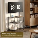 23 Inch to 50 Inch Floor Small Corner TV Stand with Storage Shelves for Living Room Bedroom, Universal Floor Television Stands with Mount, Brown TV Table Desk Shelf for Small Spaces,Patent Pending - Image 9