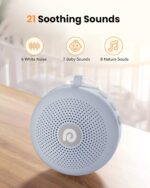 Dreamegg White Noise Machine - Portable Sound Machine for Baby Adult, Features Powerful Battery, 21 Soothing Sound, Noise Canceling for Office & Sleeping, Sound Therapy for Home, Travel(2Light Blue) - Image 4
