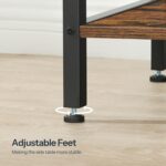 HOOBRO Wedge End Table, Recliner Wedge Side Table with Storage, Industrial Triangle Accent Table for Small Space, Corner, Living Room, Apartment, Rustic Brown BF64BZ01G1 - Image 8