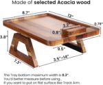 Acacia Wood Couch Arm Tray with 360°Phone Holder,Folding Sofa Armrest Tray,Couch Arm Table Clip-On Couch Desk for Drinks,Snacks,Phone,Remote Control - Image 7