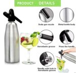 Soda Siphon 1L Premium Sparkling Water Maker - Aluminum Portable Seltzer Machine for Home, Bar, Cocktails, Coffee, Tea,Uses 8g C02 cartridges (Not Included) - Image 3