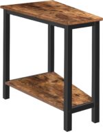 HOOBRO Wedge End Table, Recliner Wedge Side Table with Storage, Industrial Triangle Accent Table for Small Space, Corner, Living Room, Apartment, Rustic Brown BF64BZ01G1 - Image 2