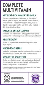 New Chapter Women's Multivitamin 40+ Advanced Formula for Heart, Hormone, Immune & Energy Support, Higher Levels of Whole-Food Fermented B Vitamins +D3, Made with Organic Non-GMO Ingredients, 96 Count - Image 9