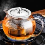PARACITY Glass Teapot Stovetop 50 OZ/1500ml, Tea pot with Removable 18/8 Stainless Steel Infuser, Borosilicate Clear Tea Kettle, Teapot Blooming and Loose Leaf Tea Maker Tea Brewer for Camping, Travel - Image 2