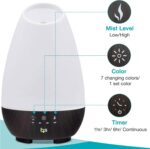 HealthSmart 500ML Essential Oil Diffuser for Large Rooms, Cool Mist Humidifier and Aromatherapy Diffuser, Adjustable Timer, Mist Mode and 7 LED Light Colors, White (Pack of 1) - Image 7