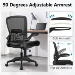 FelixKing Office Chair, Ergonomic Desk Chair Breathable Mesh Chairs with Adjustable High Back Lumbar Support Flip-up Armrests, Executive Swivel Comfy Task Computer Chairs for Home Office Black - Image 8