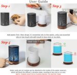 EQUSUPRO Essential Oil Diffuser 150ml Black Metal Aromatherapy Oil Diffuser Ultrasonic Cool Mist Diffuser with Auto Shut-Off Protection,7 Colors Changed LED for Home Office SPA Yoga - Image 8