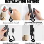 2 Pack Magnetic Remote Leash Control Holder with Security Cable, Retractable Tidy Anti-lost Rope Organizer Easy Installation Stable Suitable for Projector TV Fan and Air Conditioner Remotes (Black) - Image 7